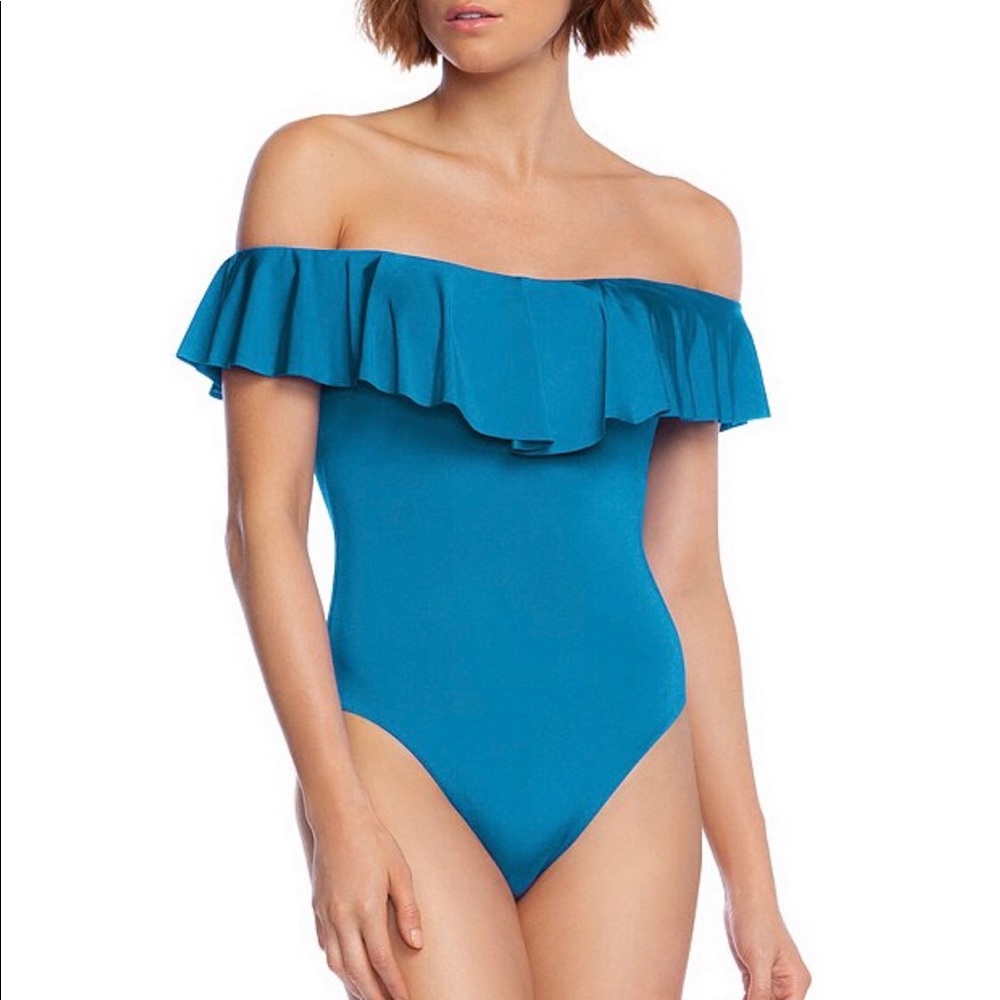 Trina Turk off the shoulder one piece swimsuit
